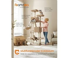 Songmics Kačių medis 59x48.5x203.5 cm Rudas sisalas