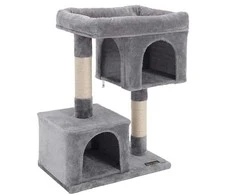 Songmics Kačių medis 60x40x79,6 cm pilkos spalvos audinys