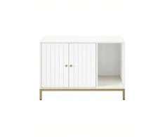 Songmics Spintelė 80 x 50 x 55 cm baltos ir auksinės spalvos