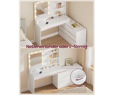 Songmics Kailyn tualetinis staliukas 100-169,2x40-90x145,6 cm baltas