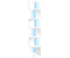 Songmics Kampinė lentyna su LED apšvietimu, 20x20x126 cm