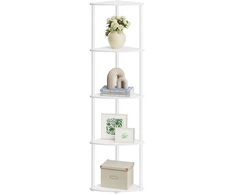 SONGMICS HOME Ypač greitas surinkimas be įrankių, kampinė 5 lygių lentynų sistema, stacionari lentynų sistema, 38,3 x 27 x 139 cm, svetainė, miegamasis, virtuvė, vintage ruda