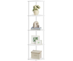 SONGMICS HOME Ypač greitas surinkimas be įrankių, kampinė 5 lygių lentynų sistema, stacionari lentynų sistema, 38,3 x 27 x 139 cm, svetainė, miegamasis, virtuvė, vintage ruda