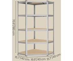 Songmics Kampinė lentyna 70x70x180 cm Ekrų metalinė saugykla
