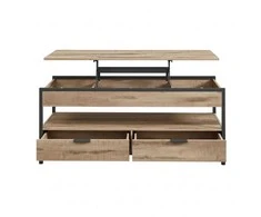 Songmics Reguliuojamo aukščio kavos staliukas su stalčiais 50x120 cm