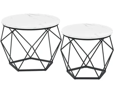 Songmics Kavos staliukas, 60x45 cm, 50x40 cm, Baltas