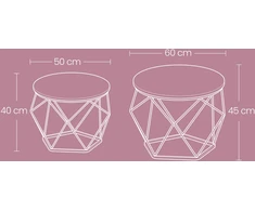 Songmics Apvalus kavos staliukų komplektas, ruda–juoda, 60 × 45 cm ir 50 × 40 cm, 2 vnt.