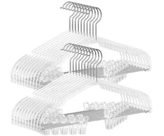 Songmics Kelnių pakabos 30 vnt 40,6 x 22,5 cm su besisukančiais kabliukais skaidrios