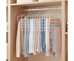 Songmics Kelnės pakabos 32x0,5x35 cm balta metalas komplektas