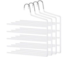 Songmics Kelnės pakabos 32x0,5x35 cm balta metalas komplektas
