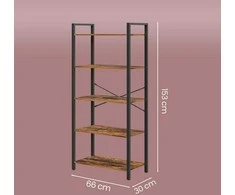 Songmics Knygų lentyna 66 x 30 x 153 cm