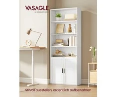 Songmics Knygų spinta 24x60x175 cm Balta MDF