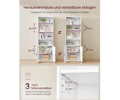 Songmics Knygų spinta 24x60x175 cm Balta MDF