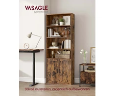Vasagle Knygų lentyna CUSTOS 6 lentynų, 24x60x175 cm, rudos spalvos