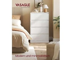 Songmics Komoda 40x60x97,4 cm Balta medžio drožlių plokštė