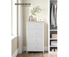 Songmics Komoda 45x30x92.3 cm Balta Audinio Saugykla