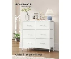 Songmics Komoda 76.7x30x73.7 cm Balta Saugykla