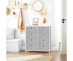 Songmics Komoda, 80x30x81.5 cm, pilka ir balta