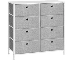 Songmics Komoda, 80x30x81.5 cm, pilka ir balta