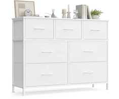 Songmics Komoda 98.8x30x74.7 cm Balta Plienas