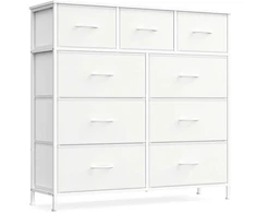 Songmics Komoda 98.8x30x96.2 cm Balta Plienas