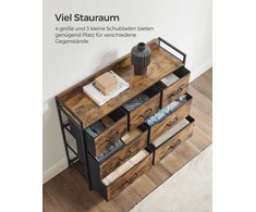 Songmics Komoda, 98x28.5x85 cm, Juoda