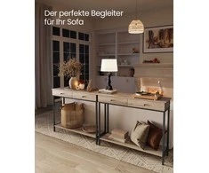 Songmics Konsolinis stalas 100x35x80 cm Rudas Juodas Plienas