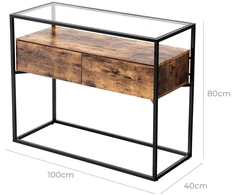 Songmics Konsolė LNT11BX, ruda/juoda