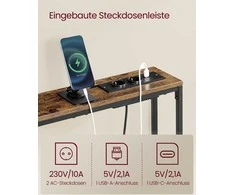 Songmics Konsolinis stalas 15x100x80 cm Rudas Juodas MDF Plienas