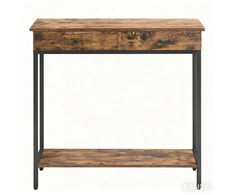 Songmics Konsolinis stalas su 2 stalčiais, 100 × 30 × 80 cm