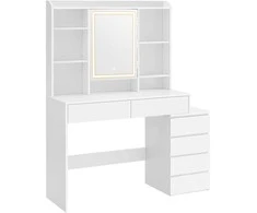 Songmics Kosmetinis staliukas 117,5x40x145 cm Baltas