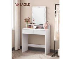 Songmics Kreminė tualetinė spintelė 80x40x145 cm balta