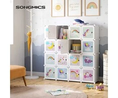Songmics Kubo lentyna 123x31x123 cm balta plastikinė saugykla
