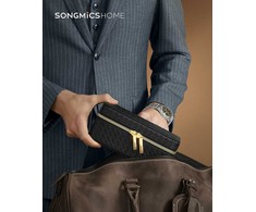 Songmics Laikrodžių kelioninis dėklas, 20x11x9 cm, juodas