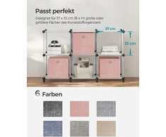 Songmics Dėžučių rinkinys iš 6 pastelinių rožinių spalvų