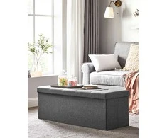 Songmics Laikymo pufas, 110x38x38 cm, pilka