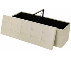 Songmics Laikymo pufas, 110x38x38 cm, smėlio spalvos