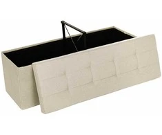 Songmics Laikymo pufas, 110x38x38 cm, smėlio spalvos