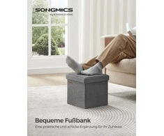 Songmics Laikymo pufas, 30x30x30 cm, pilka