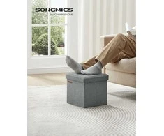 Songmics Laikymo pufas, 30x30x30 cm, pilka