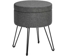 Songmics Laikymo pufas, 37x37x45 cm, pilkas