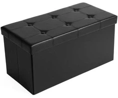 Songmics Laikymo pufas, 76x38x38 cm, juodas
