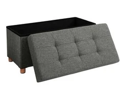 Songmics Laikymo pufas, 76x38x38 cm, pilka