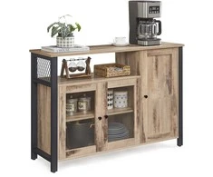 Songmics Laikymo spintelė 110x33x75 cm Ruda ir Juoda Plienas ir Stiklas