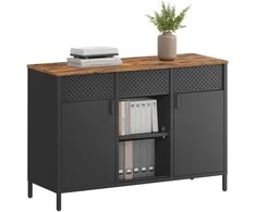 Songmics Laikymo spintelė 110x40x76 cm Ruda ir Juoda Plienas