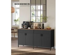 Songmics Laikymo spintelė 40x141x76 cm Ruda ir Juoda Plienas