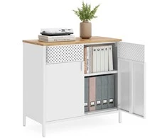 Songmics Laikymo spintelė 80x40x76 cm Balta Plienas
