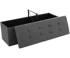 Songmics Laikymo suoliukas, 110x38x38 cm, pilkas