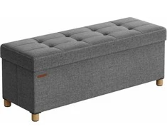 Songmics Laikymo suoliukas, 110x38x40 cm, pilkas