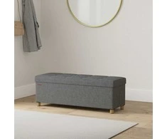 Songmics Laikymo suoliukas, 110x38x40 cm, pilkas